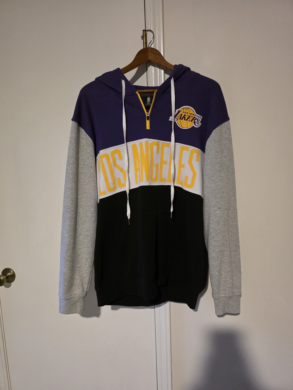 NBA Los Angeles Lakers Colorblock Zip-Up Hoodie — Purple, Black, Gray, Yellow